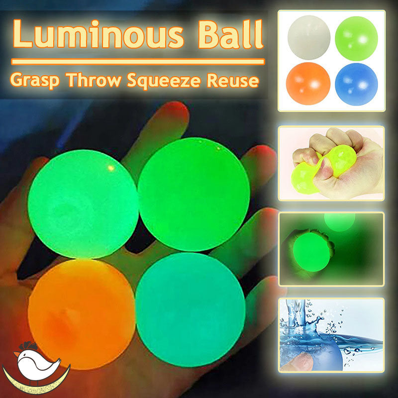Luminous Sticky Ball Toys Sticky Wall Home Party Games Glow In The Dark Novelty Toys Decompression Squeeze Toy